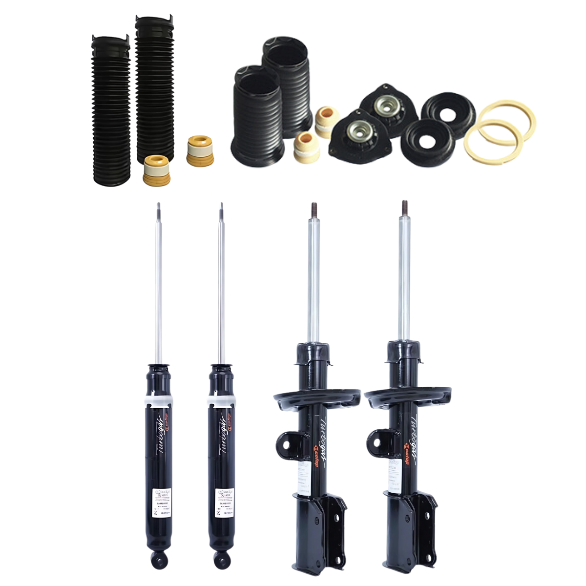 4 Amortecedores Cofap + Kits Sampel Fiat Toro 4x2 2016/2021