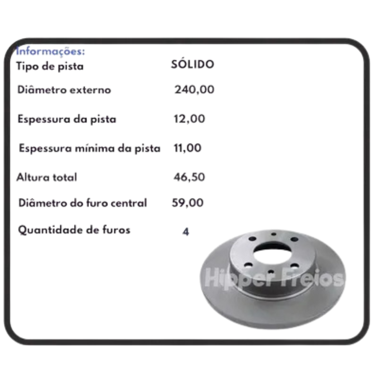 Kit Freio Pastilha Cobreq Disco Hipper Uno Mille 10/ - 2