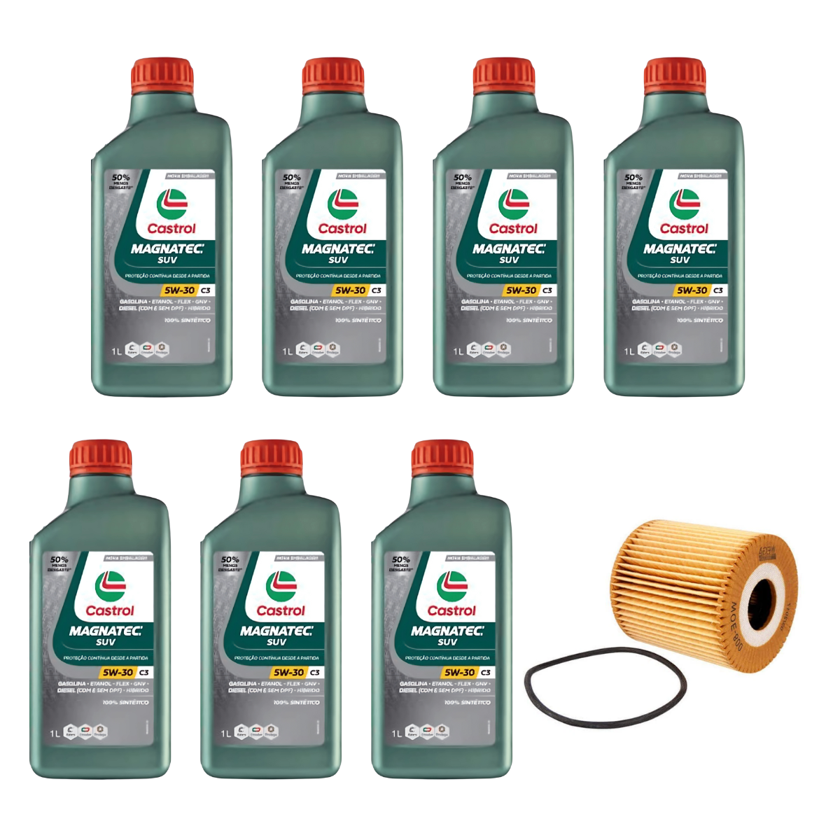 Kit Troca Óleo Castrol SUV 5W30 Volvo S80 4.4 2007/2010
