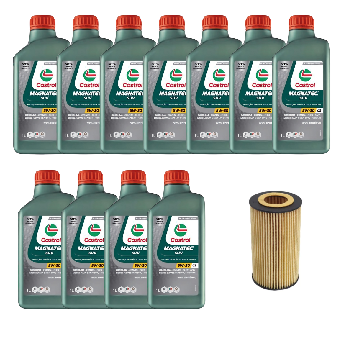 Kit Troca Óleo Castrol 5W30 Range Rover Vogue 4.4 V8 2015/