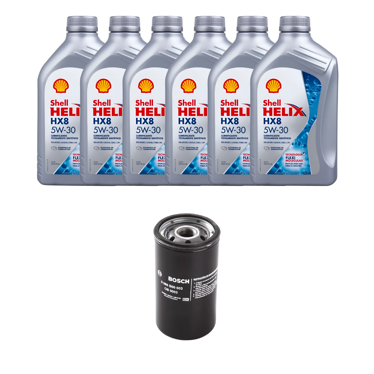 Kit Troca Óleo Shell 5w30 Ford Edge 3.5 V6 Duratec 2008/2015