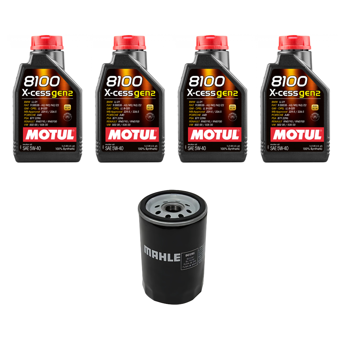 Kit Troca Óleo Motul 8100 X-Cess 5W40 VW Golf Bora Polo Passat Jetta Audi A3 A4