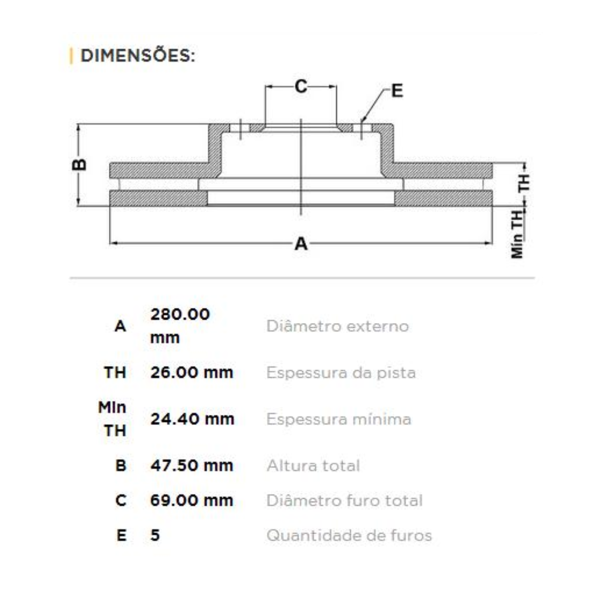 Kit Freio Dianteiro Disco Pastilha Ix35 2.0 18/ 280mm - 3