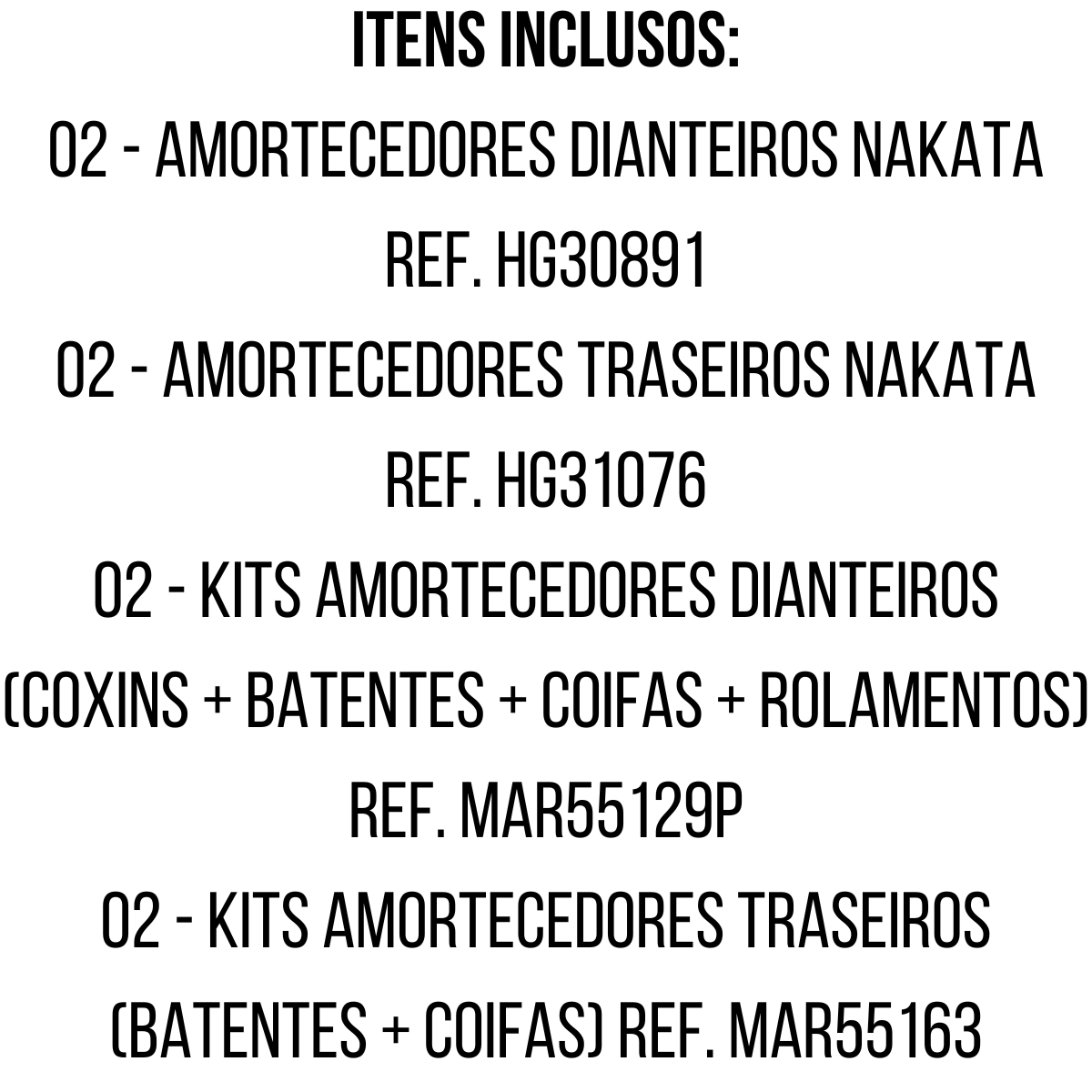 4 Amortecedores Nakata + Kits - Ford Escort Perua Sw 96/03 - 4