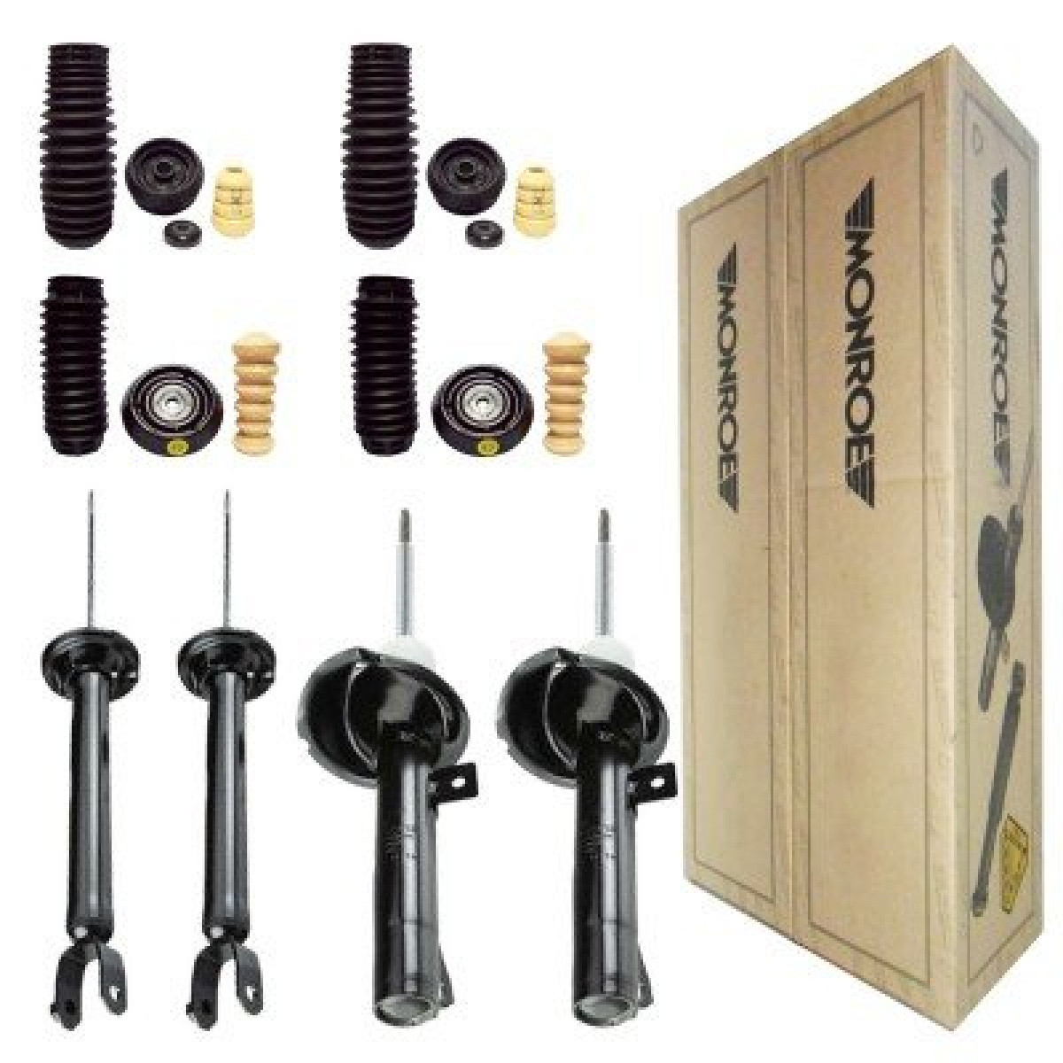 4 Amortecedores Monroe + Kits Suspensão Completo Ka 11/13