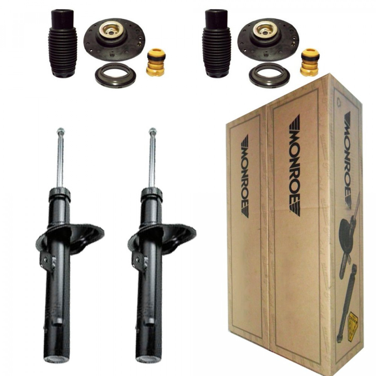 2 Amortecedores Dianteiros Monroe + Kits Peugeot 206 Sw 1.6 Escapade 08/