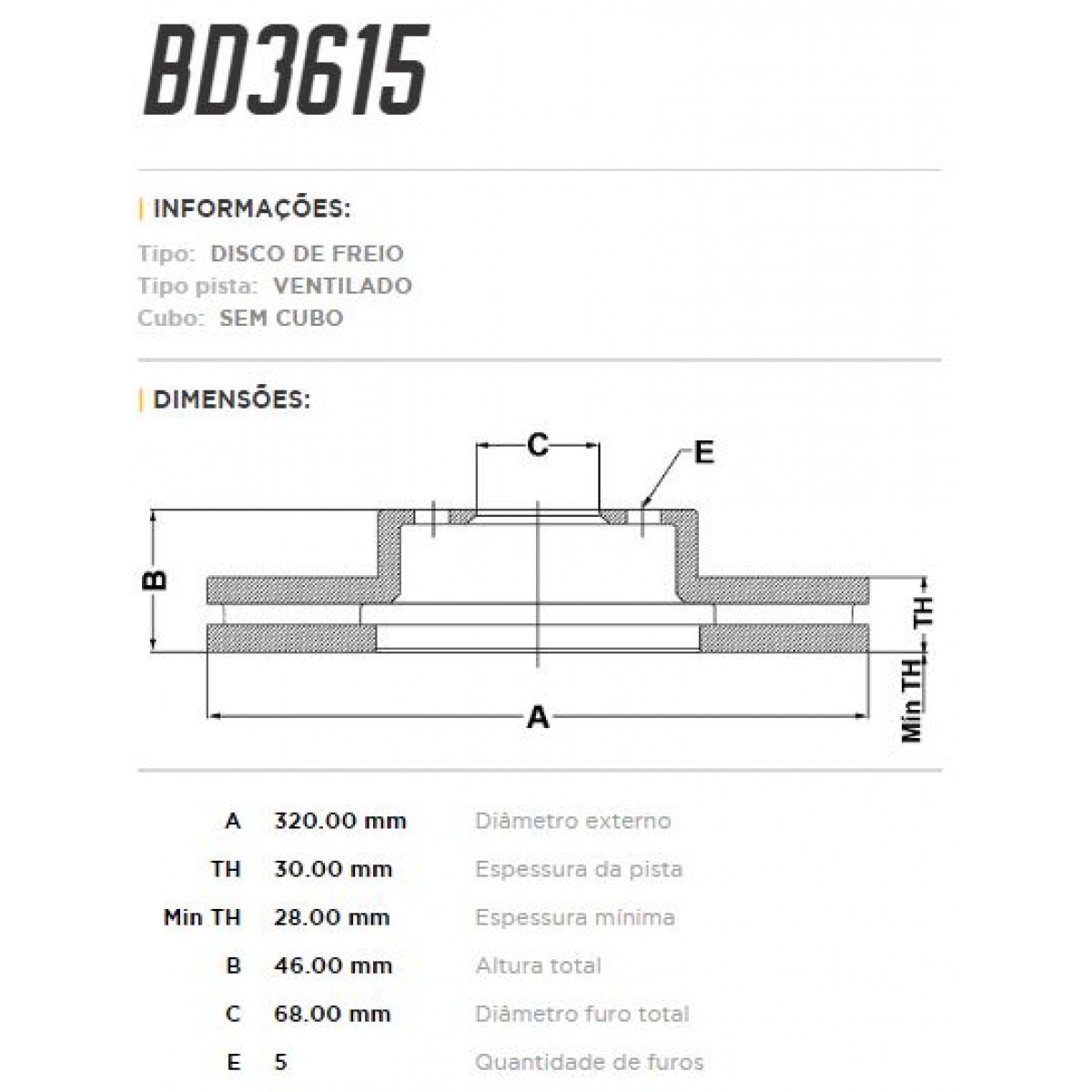 Disco Dianteiro Fremax Audi A4 Avant Tfsi 07/14 (Par) BD3615 - 3