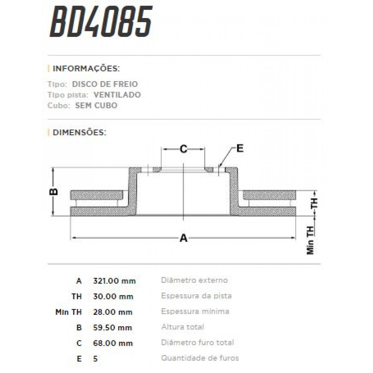 Disco Dianteiro Fremax Audi A6 02/12 (Par) BD4085 - 3