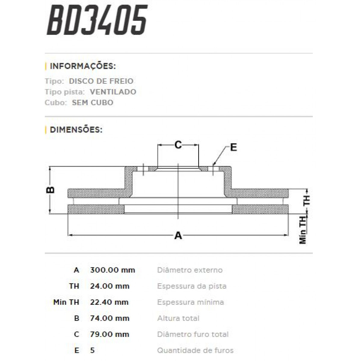 Disco Dianteiro Fremax Bmw 120 05/12 (Par) BD3405 - 3
