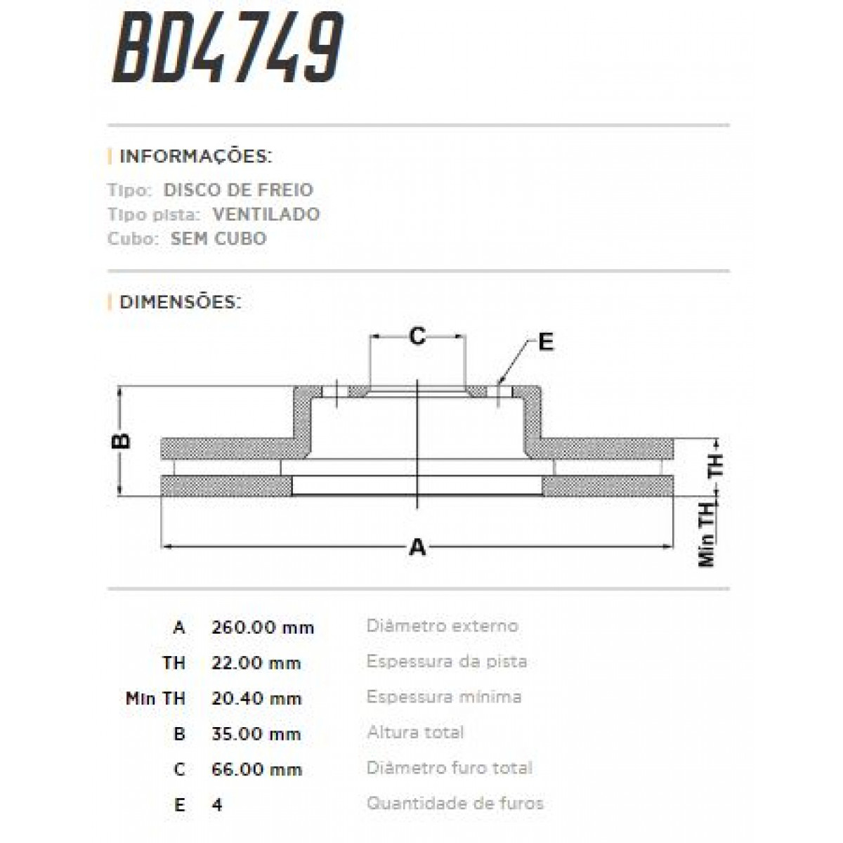 Disco Dianteiro Fremax Bmw 316 91/95 (Par) BD4749 - 3