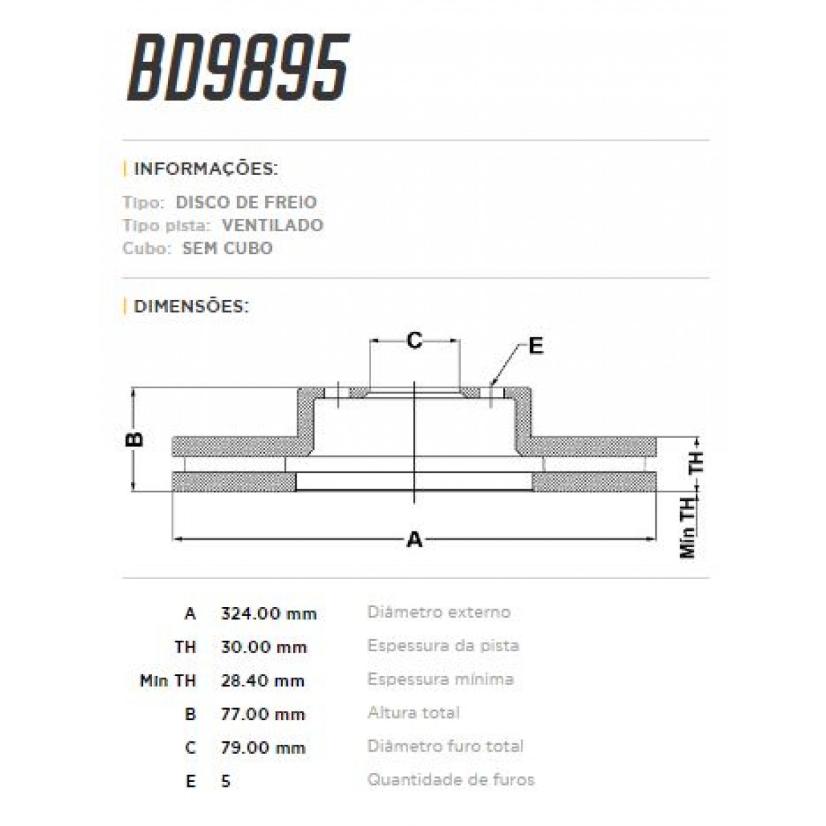 Disco Dianteiro Fremax Bmw 540 97/00 (Par) BD9895 - 3