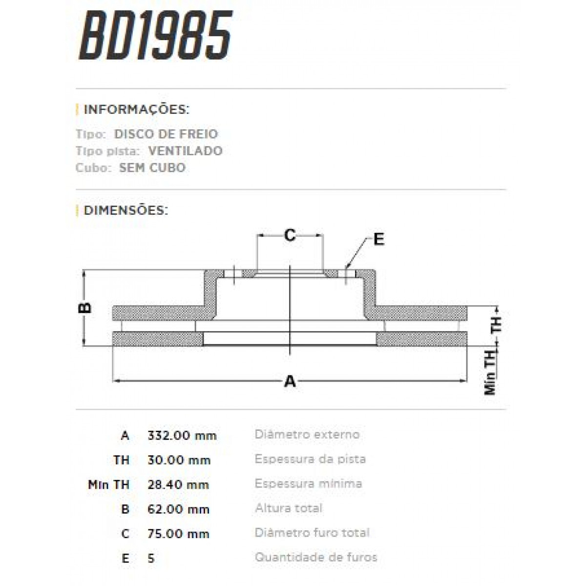 Disco Dianteiro Fremax Bmw X5 04/10 (Par) BD1985 - 3
