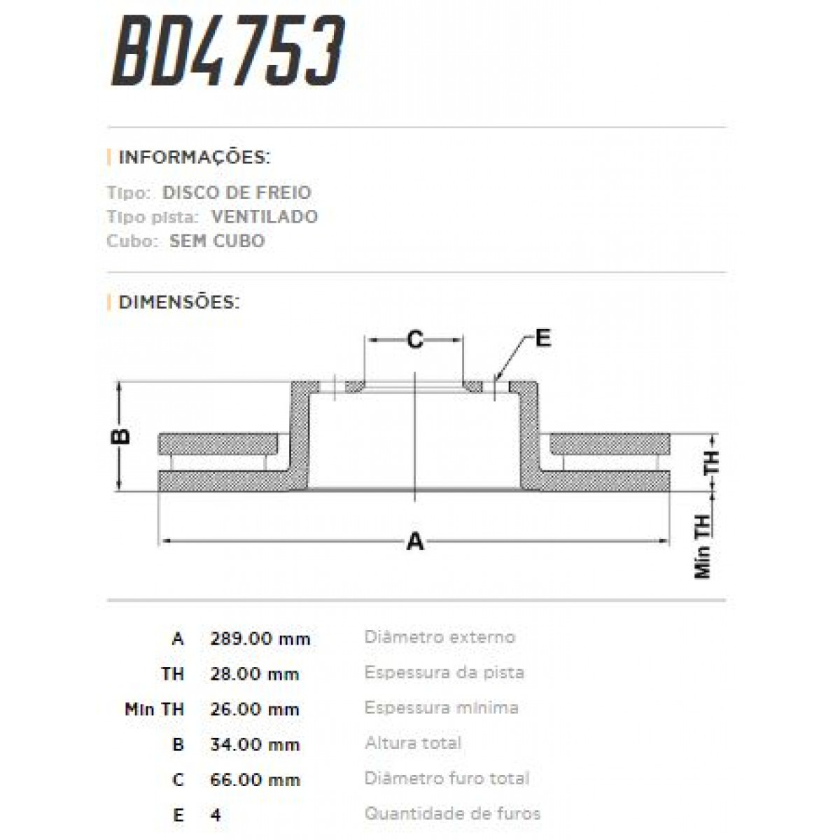 Disco Dianteiro Fremax Citroën C5 01/08 (Par) BD4753 - 3