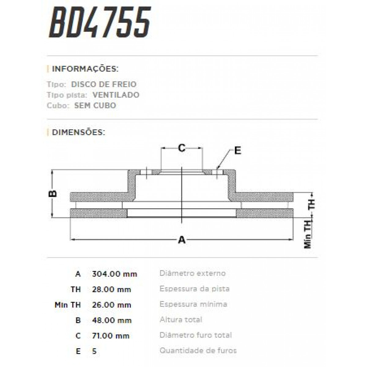Disco Dianteiro Fremax Citroën C5 09/12 (Par) BD4755 - 3