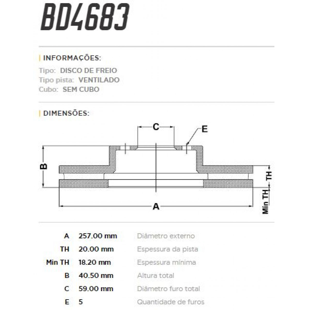 Disco Dianteiro Fremax Citroën Evasion 98/01 (Par) BD4683 - 3