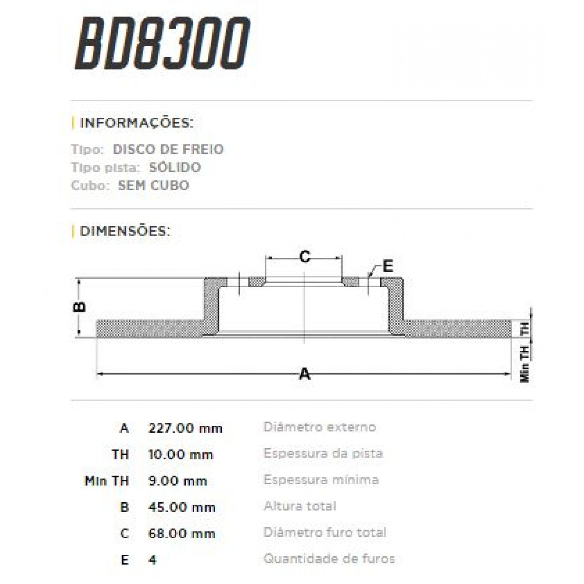 Disco Dianteiro Fremax Fiat 147 85/88 (Par) BD8300 - 3