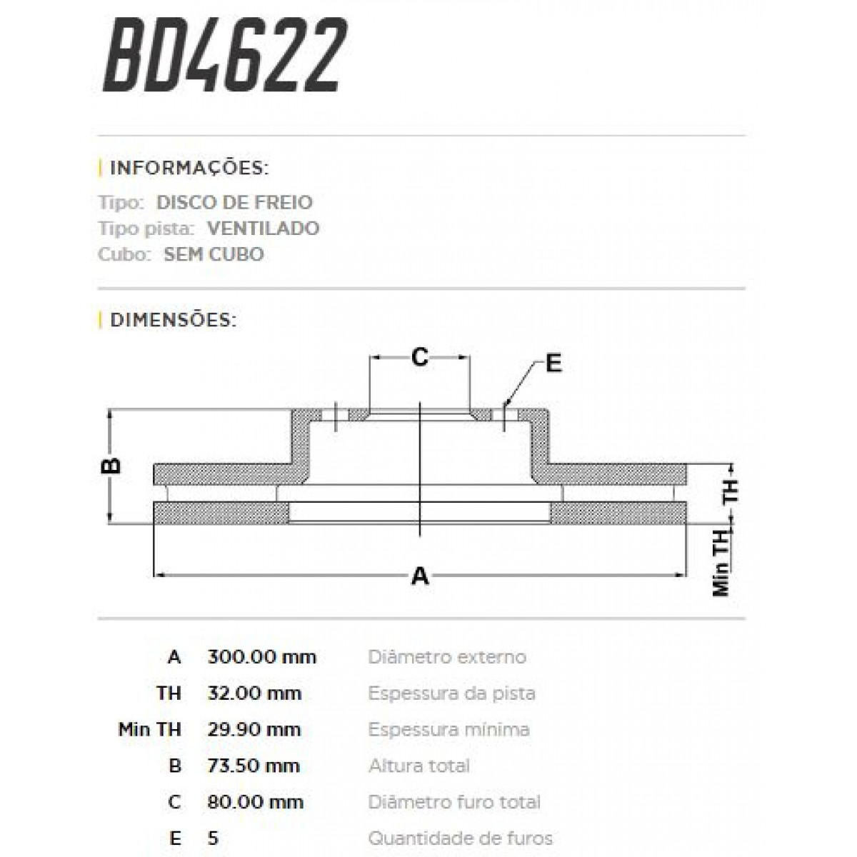 Disco Dianteiro Fremax Fiat Ducato 18/ (Par) BD4622 - 3