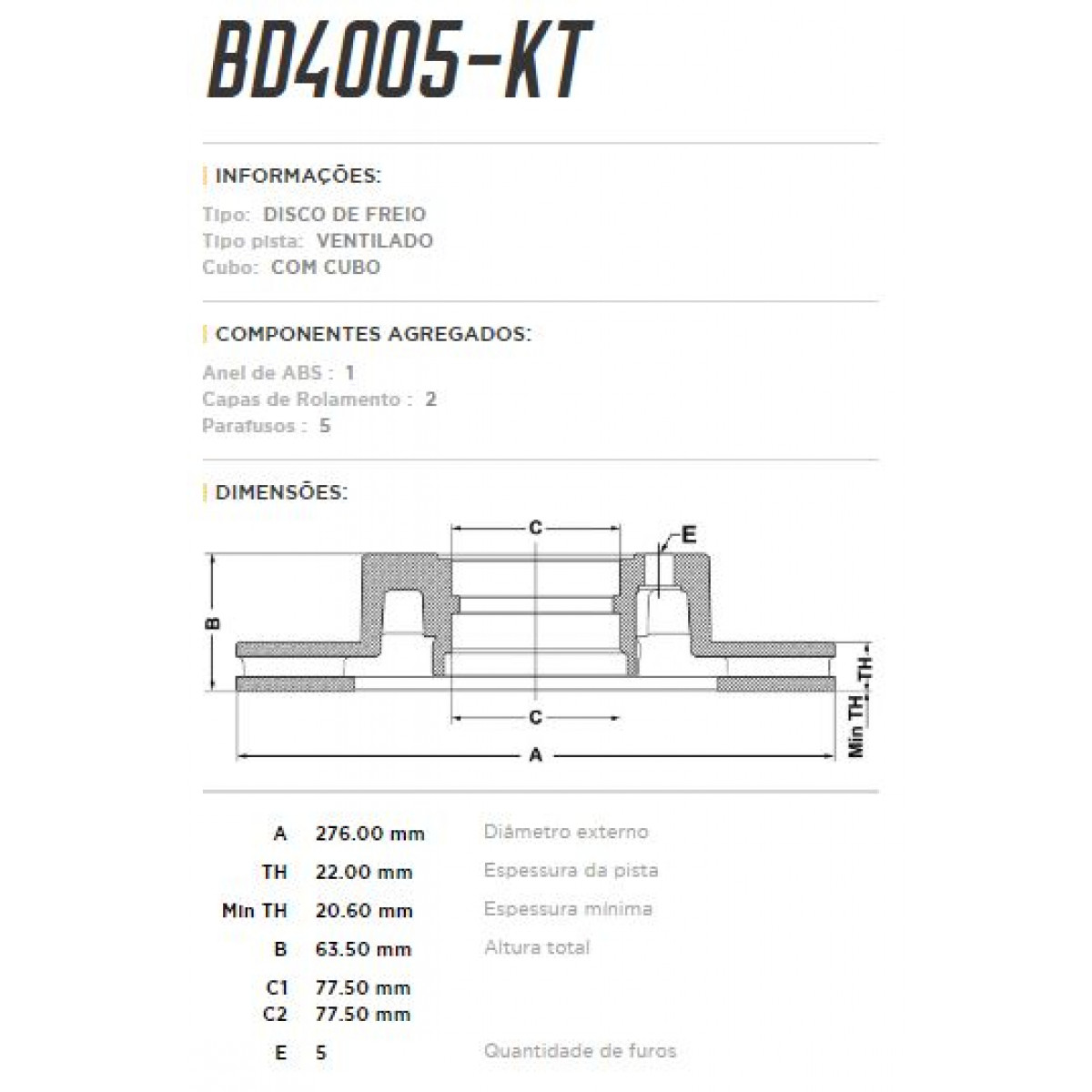 Disco Dianteiro Fremax Ford Explorer  95/97 (Par) BD4005KT - 3