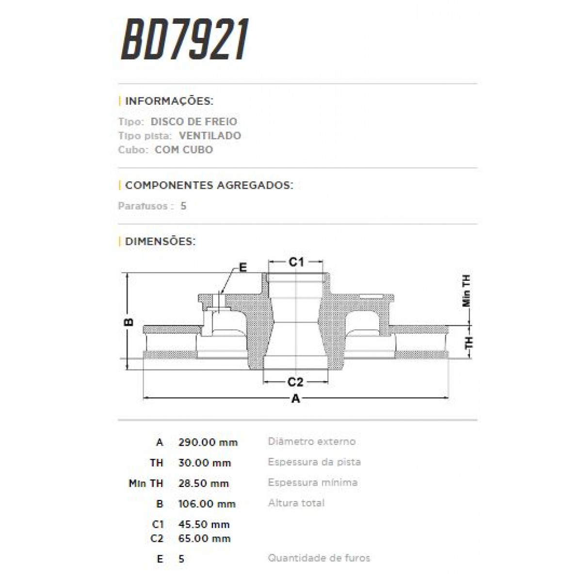 Disco Dianteiro Fremax Ford F1000 85/98 (Par) BD7921 - 3