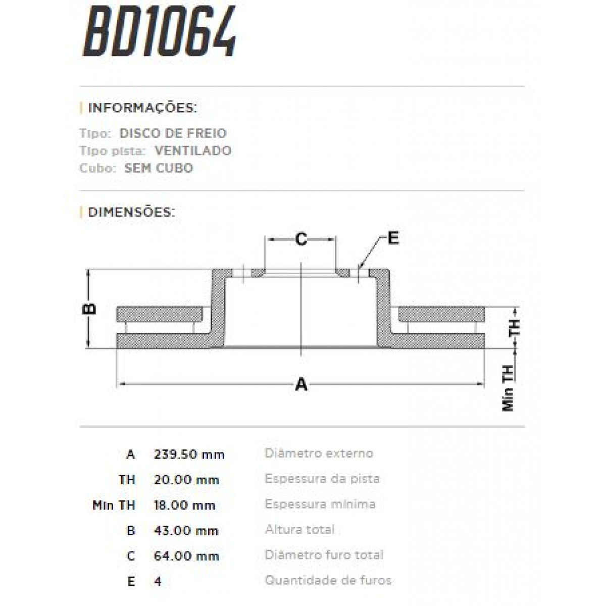 Disco Dianteiro Fremax Ford Fiesta Hatch 95/99 (Par) BD1064 - 3