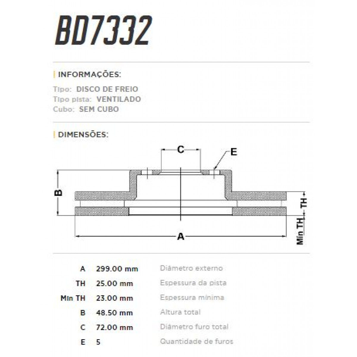 Disco Dianteiro Fremax Ford Fusion Hybrid 10/12 (Par) BD7332 - 3