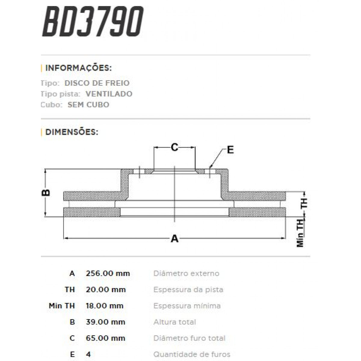 Disco Dianteiro Fremax Ford Royale 94/96 (Par) BD3790 - 3