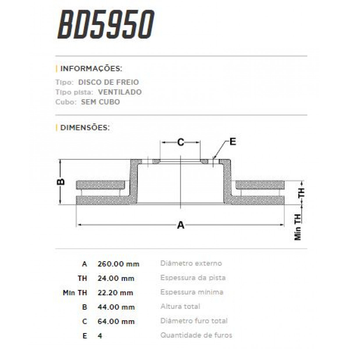 Disco Dianteiro Fremax Ford Verona 90/96 (Par) BD5950 - 3