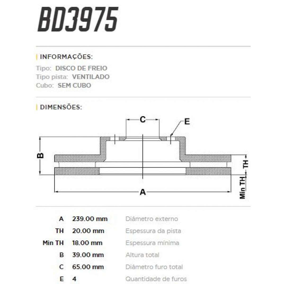 Disco Dianteiro Fremax Ford Versailles 91/93 (Par) BD3975 - 3
