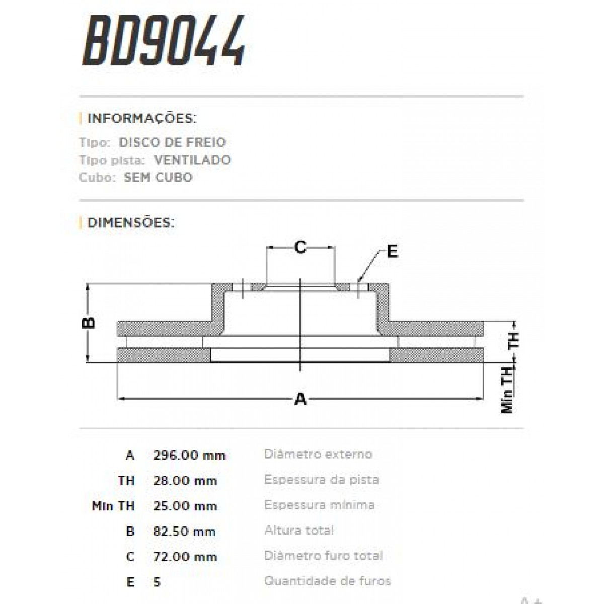Disco Dianteiro Fremax Gm Omega 98/06 (Par) BD9044 - 3