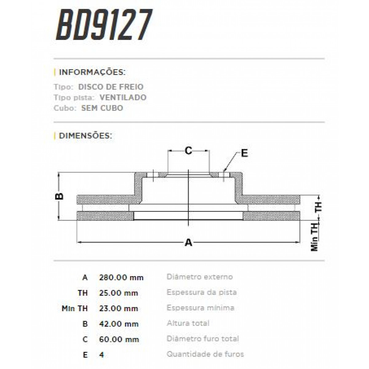 Disco Dianteiro Fremax Gm Vectra 94/11 (Par) BD9127 - 3