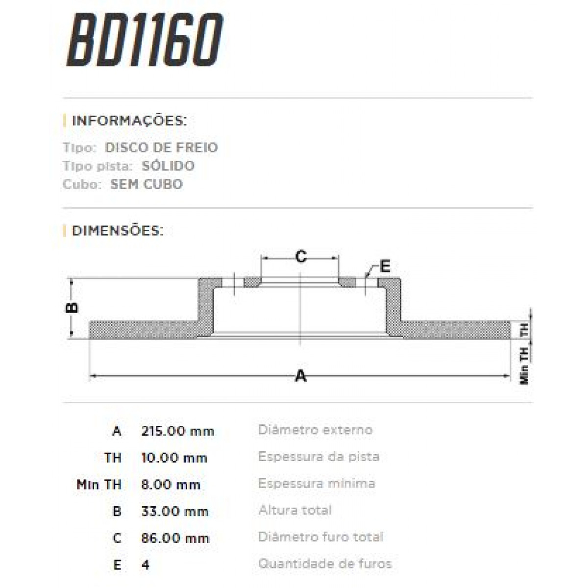 Disco Dianteiro Fremax Hafei Towner 8V Junior 10/13 (Par) BD1160 - 3