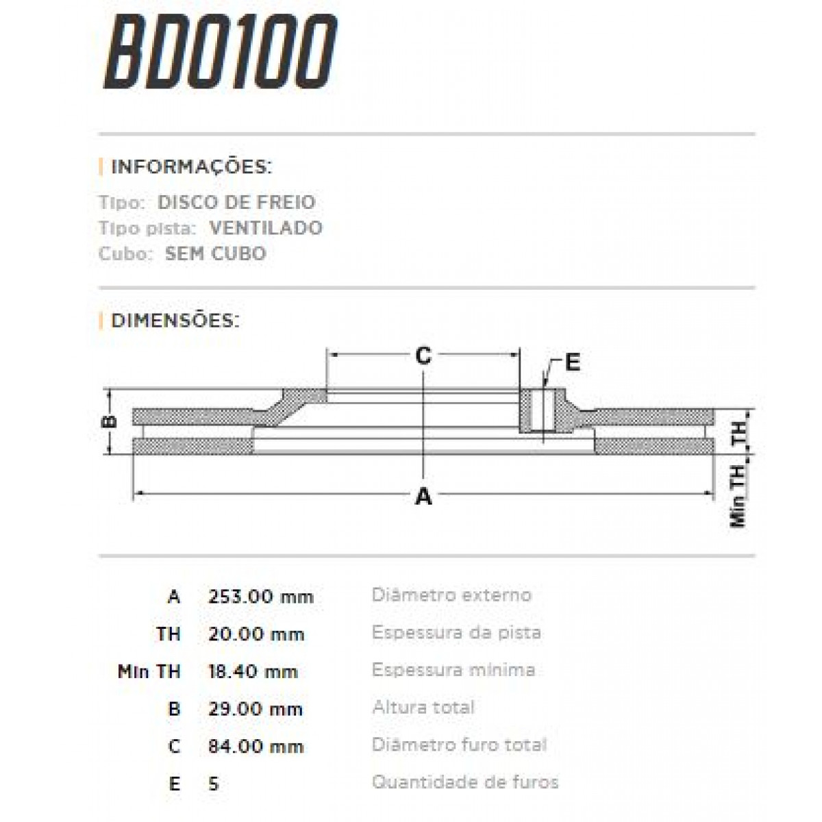 Disco Dianteiro Fremax Hyundai H100 94/99 (Par) BD0100 - 3