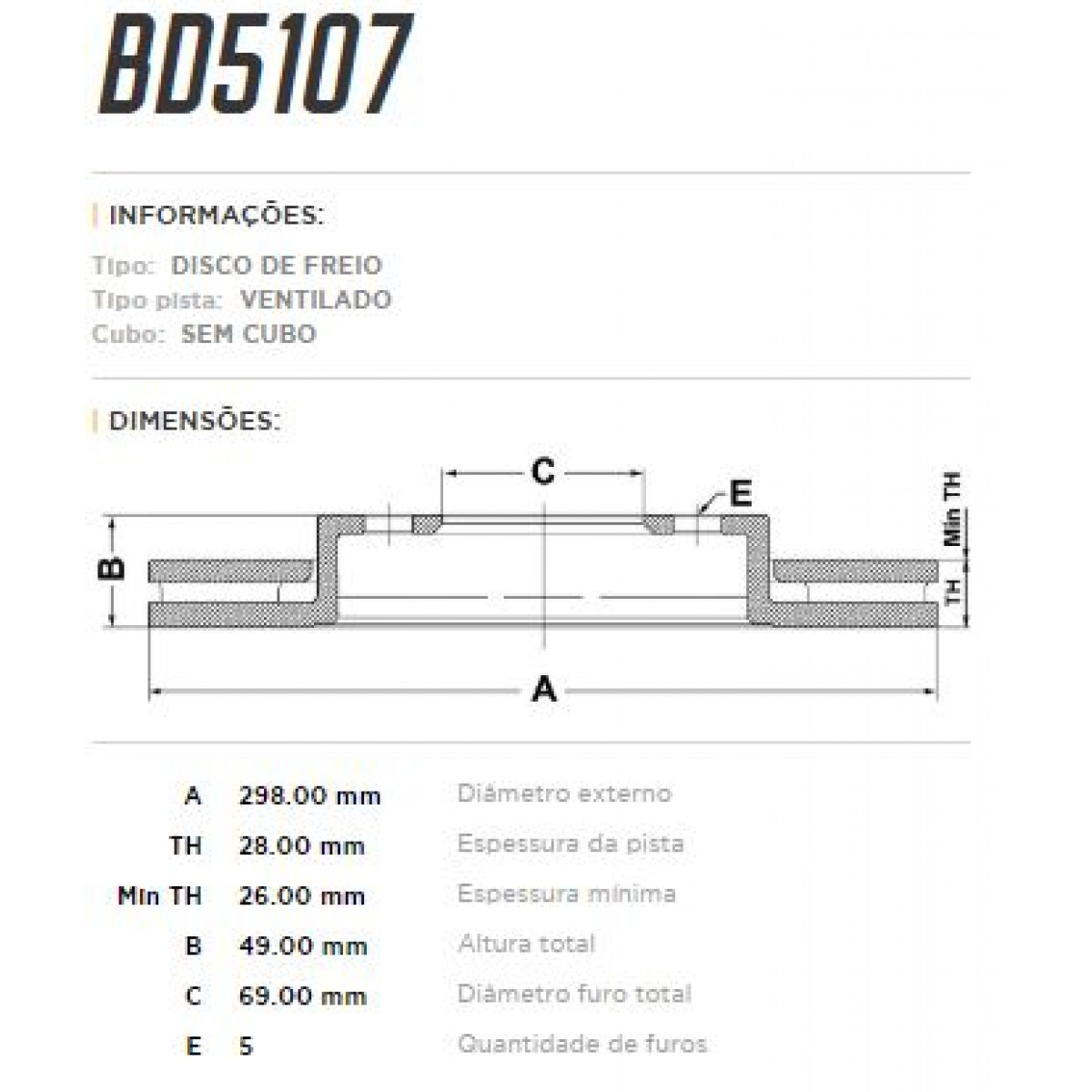 Disco Dianteiro Fremax Hyundai Santa Fé 01/05 (Par) BD5107 - 3