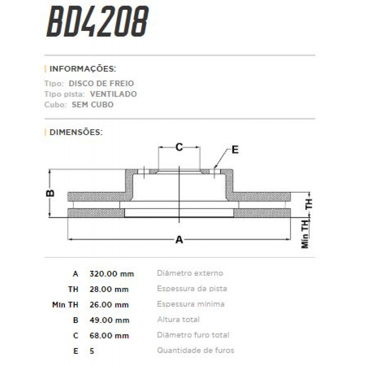 Disco Dianteiro Fremax Infiniti Fx35 03/ (Par) BD4208 - 3