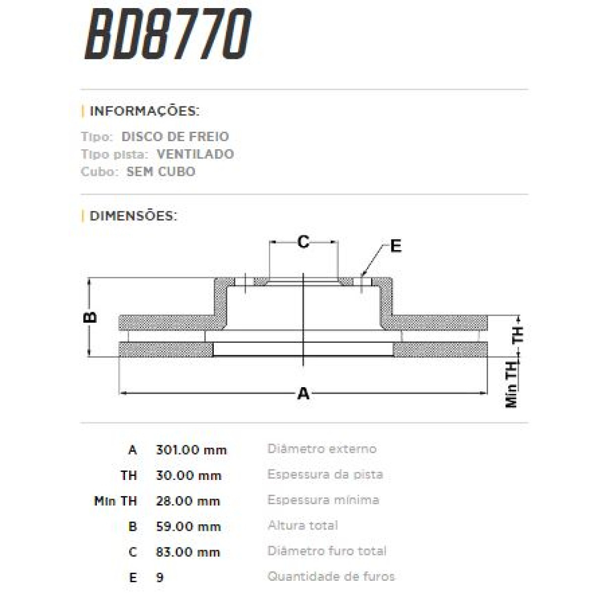Disco Dianteiro Fremax Iveco Daily 70C16 08/12 (Par) BD8770 - 3