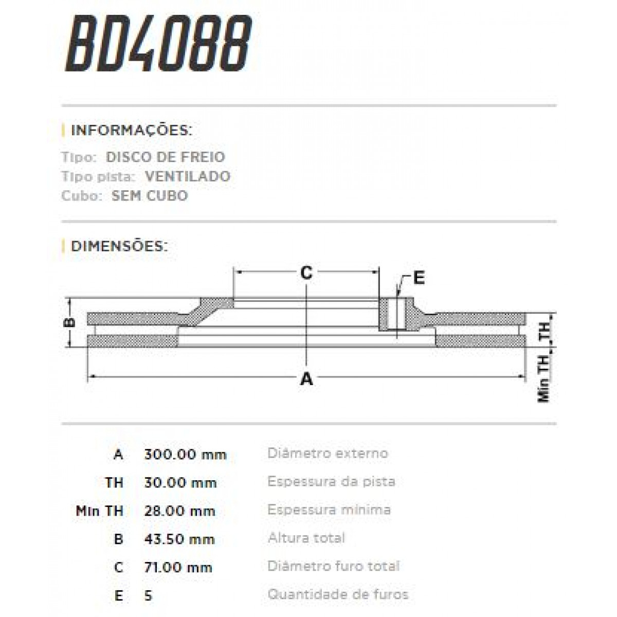 Disco Dianteiro Fremax Jaguar S-Type 99/08 (Par) BD4088 - 3