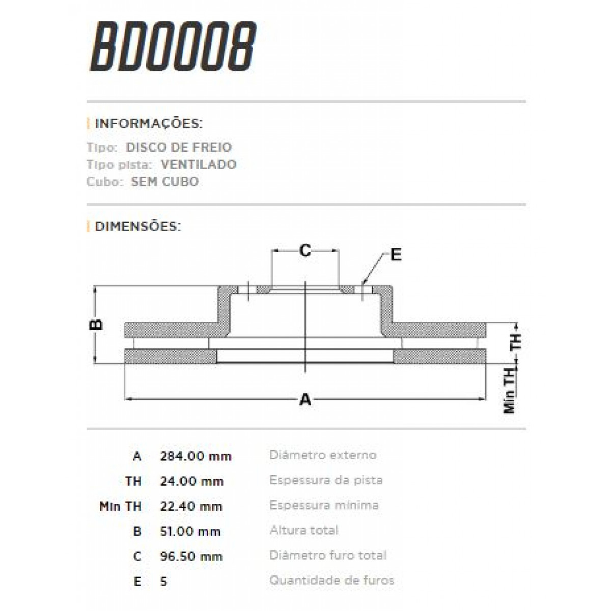 Disco Dianteiro Fremax Kia Sportage 95/99 (Par) BD0008 - 3