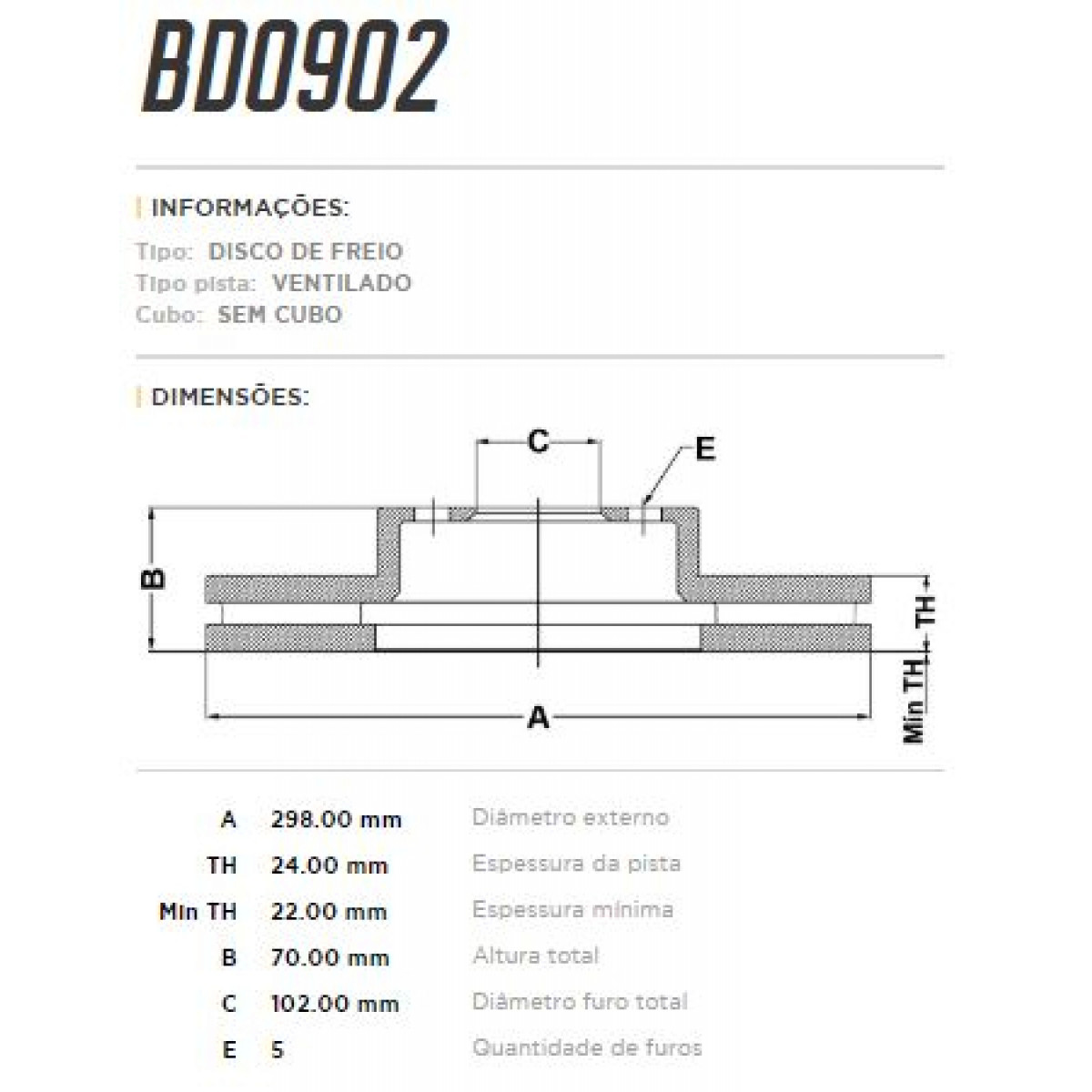 Disco Dianteiro Fremax Land Rover Defender 90 92/06 (Par) BD0902 - 3