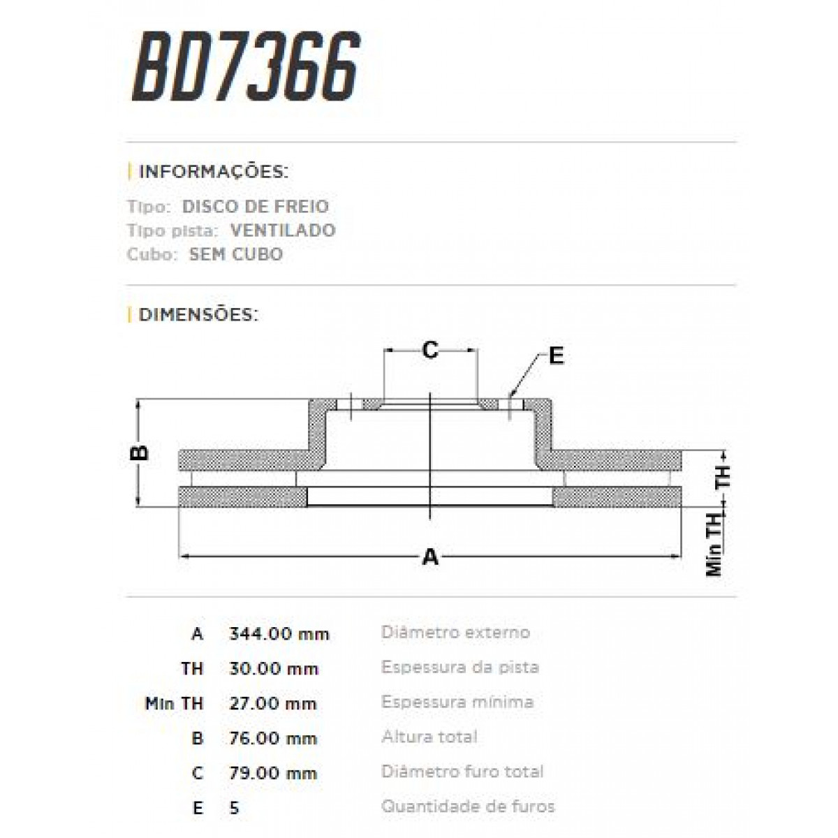 Disco Dianteiro Fremax Land Rover Range Rover 02/05 (Par) BD7366 - 3