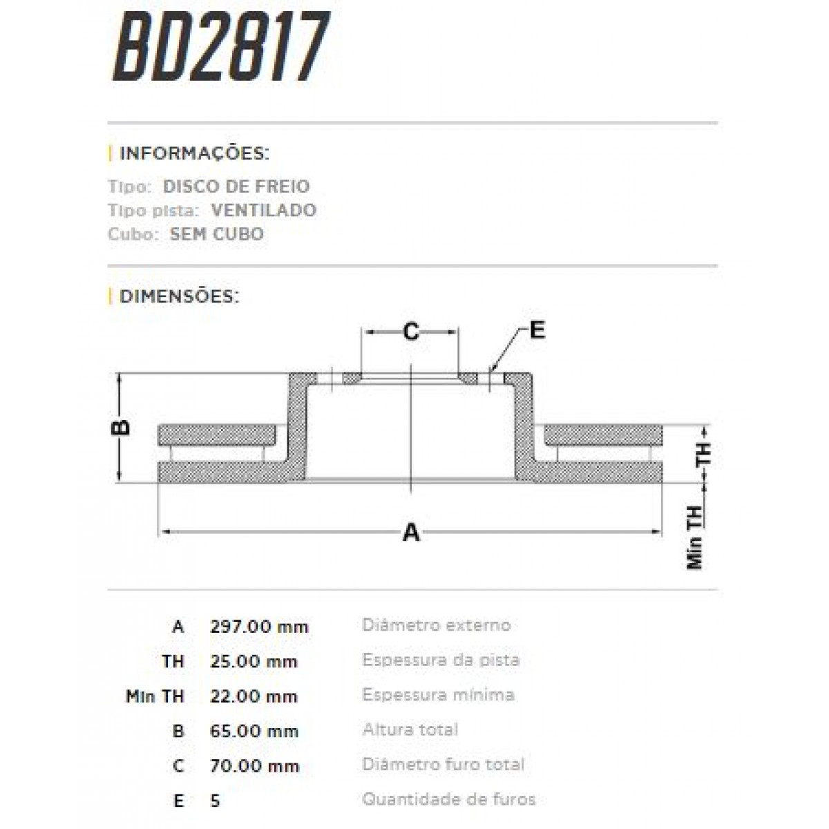 Disco Dianteiro Fremax Land Rover Range Rover 96/02 (Par) BD2817 - 3
