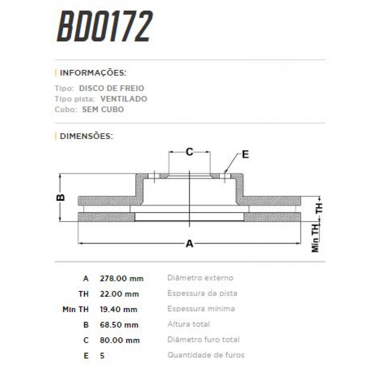 Disco Dianteiro Fremax Mercedes 500 Sel 85/93 (Par) BD0172 - 3