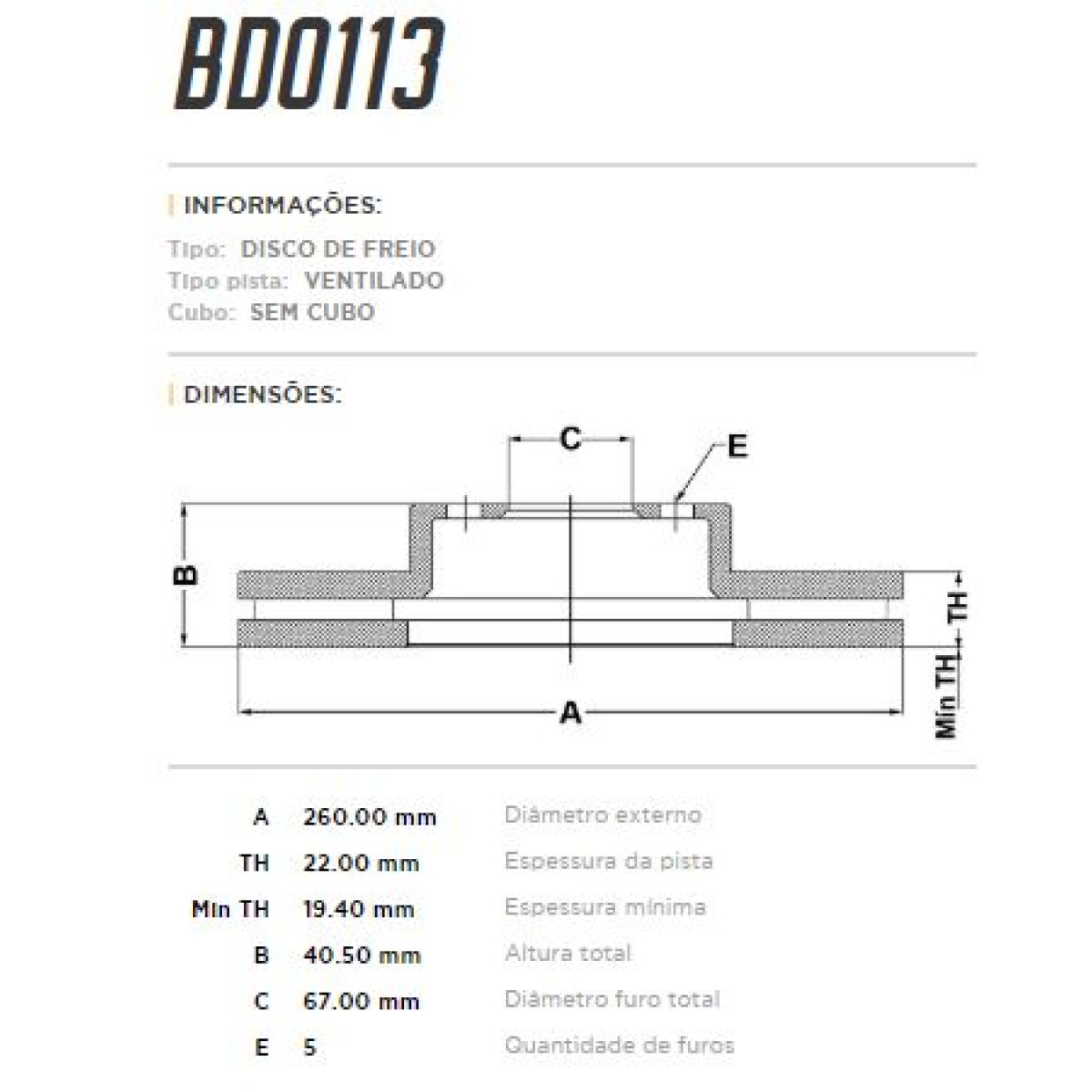Disco Dianteiro Fremax Mercedes A160 (W168) 99/05 (Par) BD0113 - 3