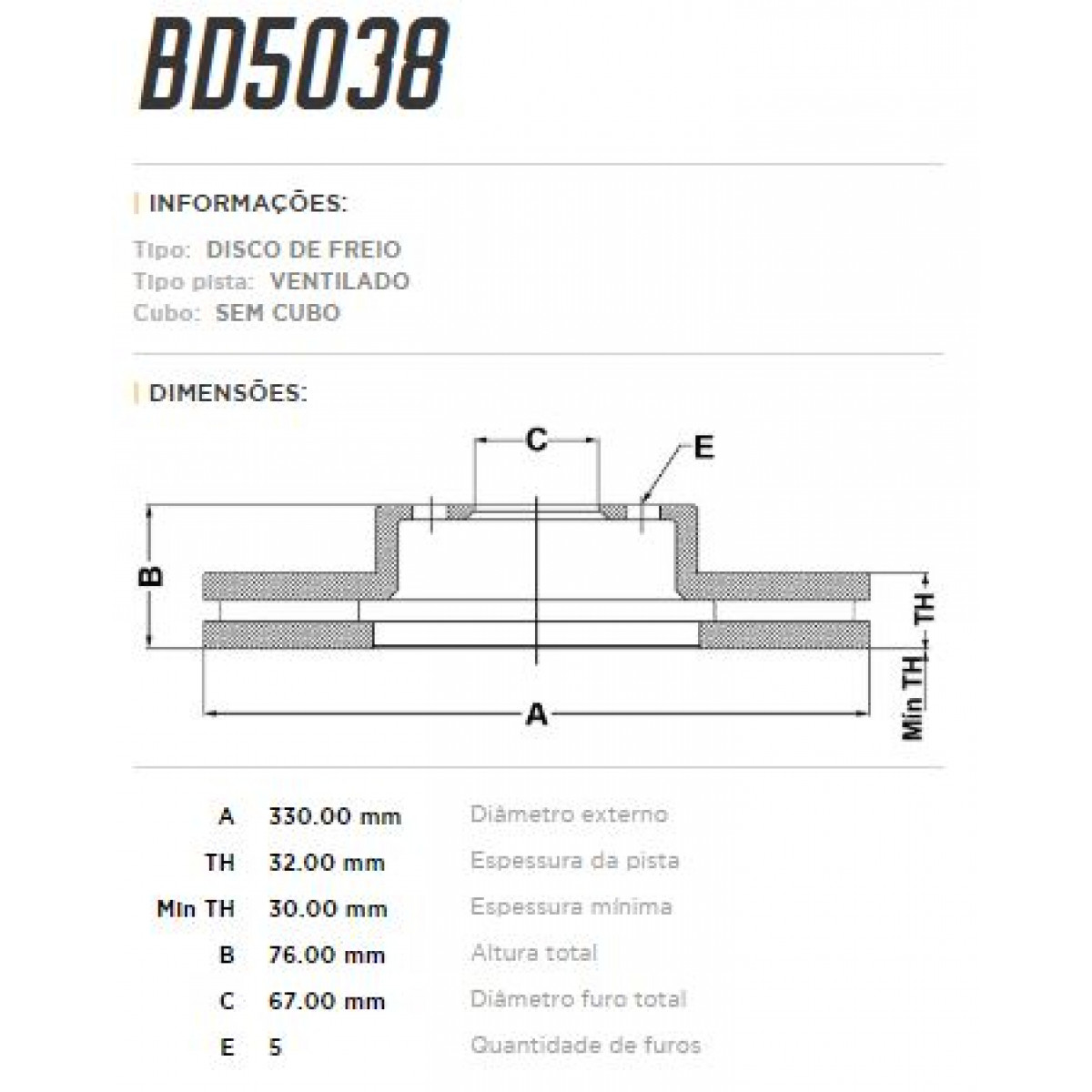 Disco Dianteiro Fremax Mercedes Cl500 97/05 (Par) BD5038 - 3