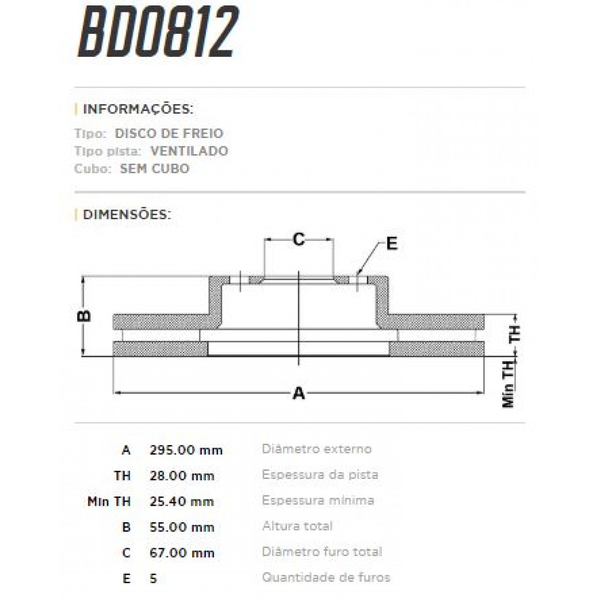 Disco Dianteiro Fremax Mercedes E240 98/02 (Par) BD0812 - 3