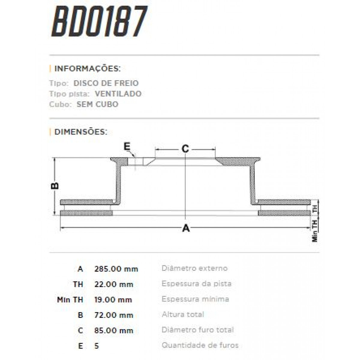 Disco Dianteiro Fremax Mercedes Sprinter 313 02/07 (Par) BD0187 - 3