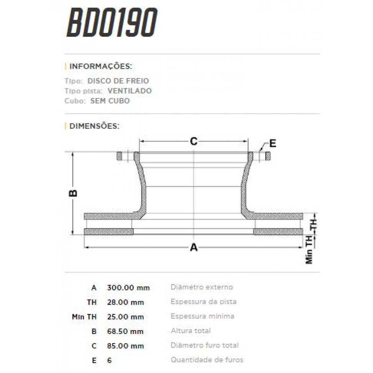 Disco Dianteiro Fremax Mercedes Sprinter 515 12/ (Par) BD0190 - 3