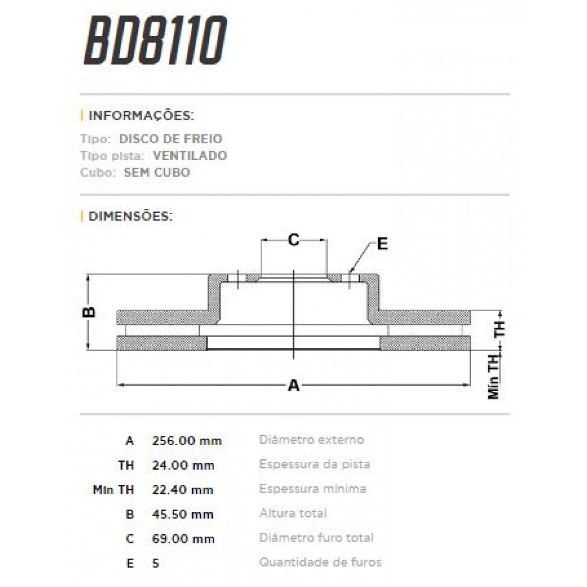 Disco Dianteiro Fremax Mitsubishi Eclipse 95/99 (Par) BD8110 - 3
