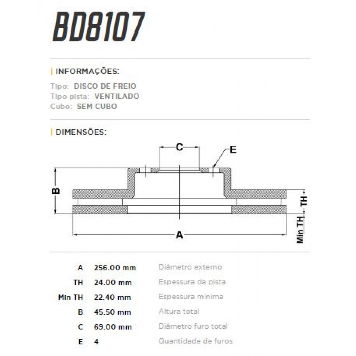Disco Dianteiro Fremax Mitsubishi Expo 92/97 (Par) BD8107 - 3