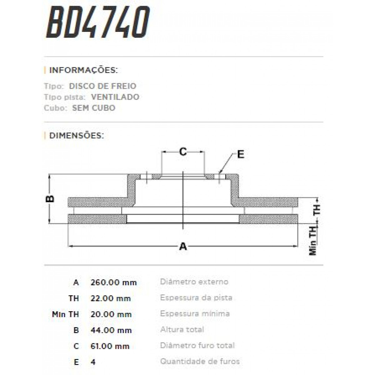 Disco Dianteiro Fremax Nissan March 12/ (Par) BD4740 - 3