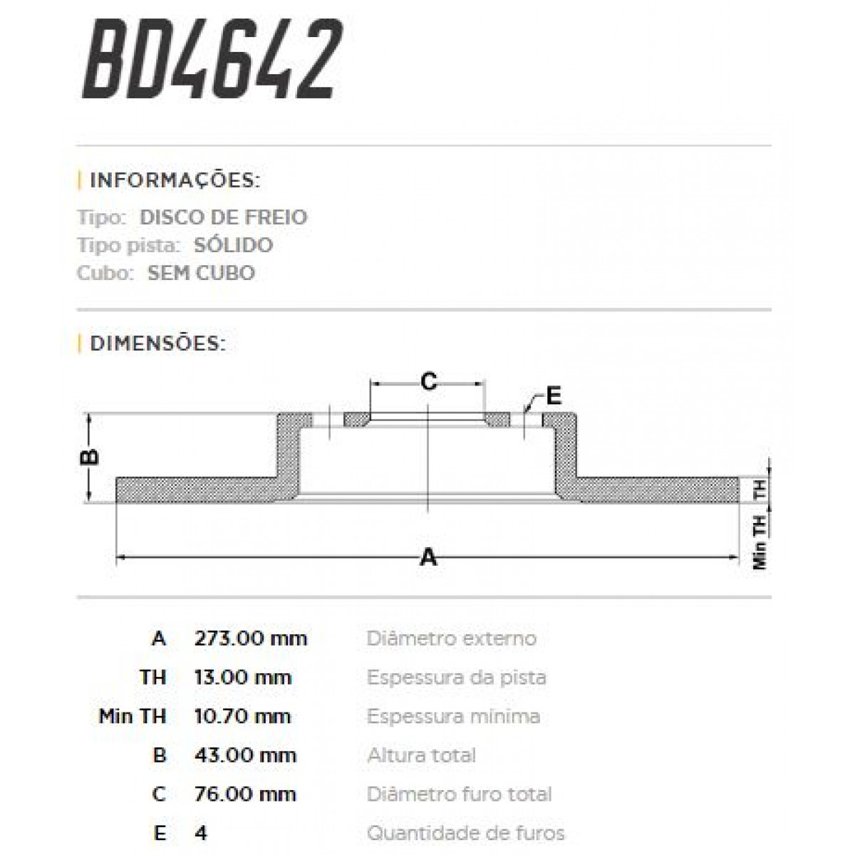 Disco Dianteiro Fremax Peugeot 505 92/93 (Par) BD4642 - 3